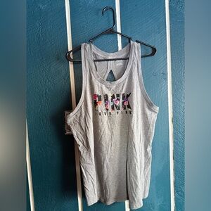 PINK Victoria's Secret Gray Tank with Floral Logo
